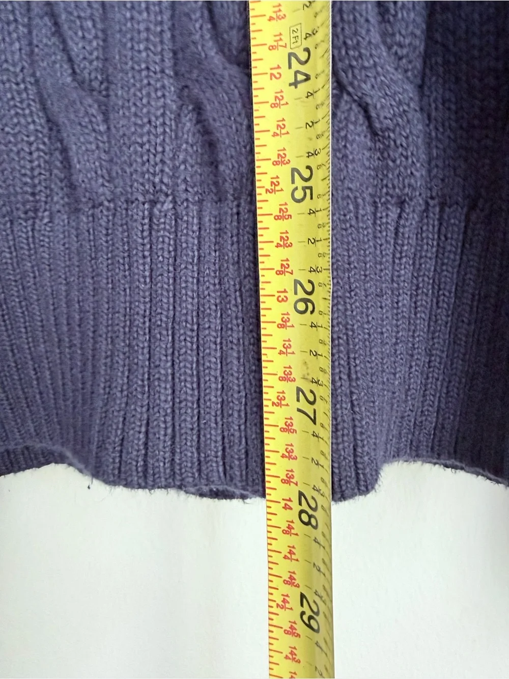 Polo Ralph Lauren Men’s Cable Knit Cotton Quarter Zip Pullover Sweater navy blue